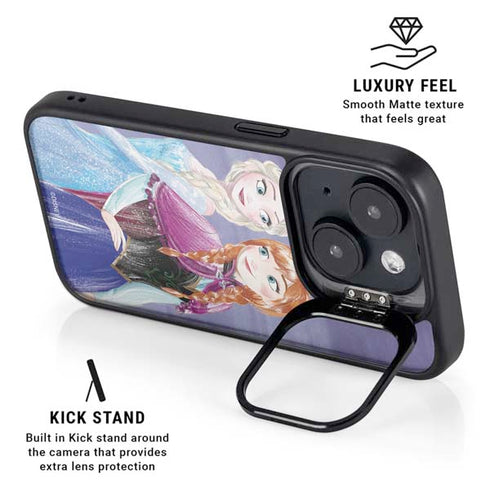 Disney Frozen Elsa and Anna Sisters Art iPhone 15 Kickstand Case